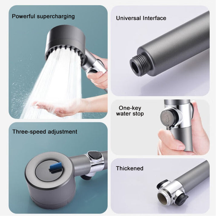 Lisslune | PowerFlow™ High Pressure Showerhead | Powerful Showerhead for Maximum Water Pressure