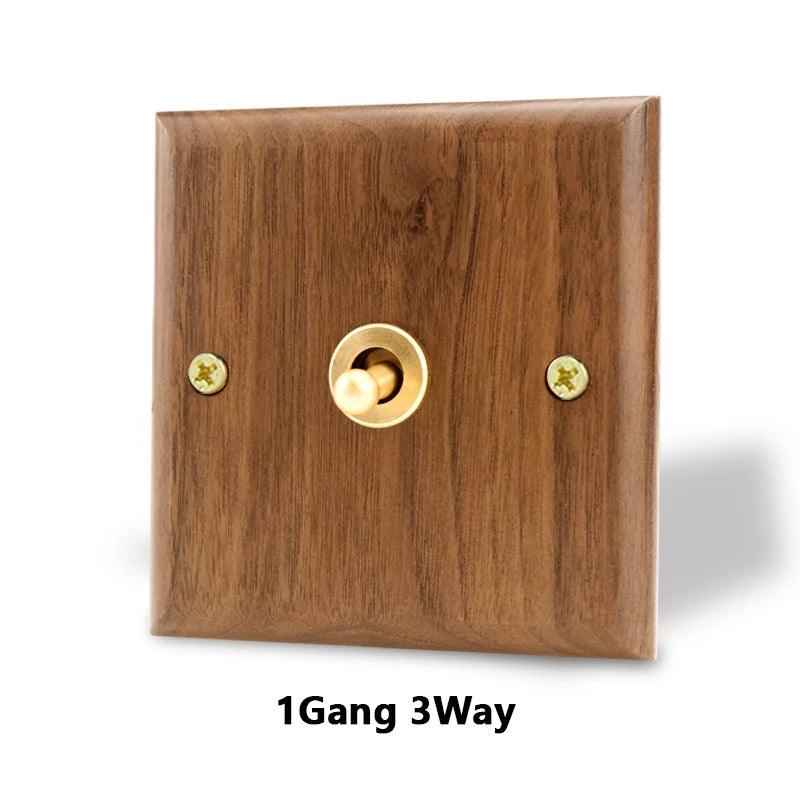 Lisslune | Stylish Black Walnut Electric Panel with USB Ports, Adjustable LED Ambient Lighting and Modern Pull Knob Features