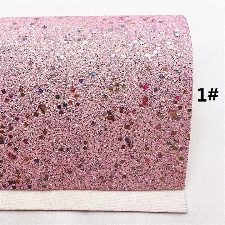 Lisslune | Sparkling Pink Heart & Cloud Synthetic Leather Crafting Sheet - Ideal for DIY Projects