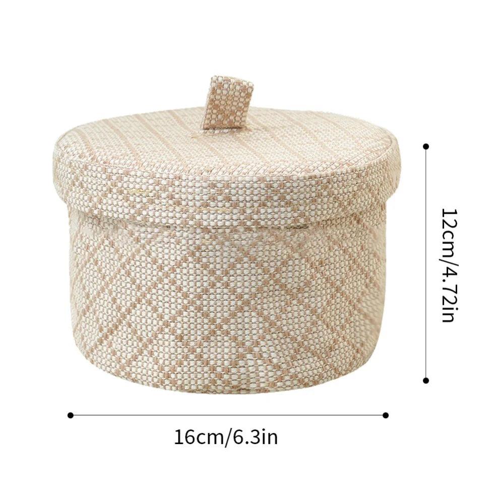 Lisslune | Stylish round jute basket with lid - Contemporary organizational solution
