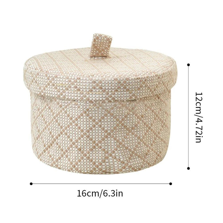 Lisslune | Stylish round jute basket with lid - Contemporary organizational solution