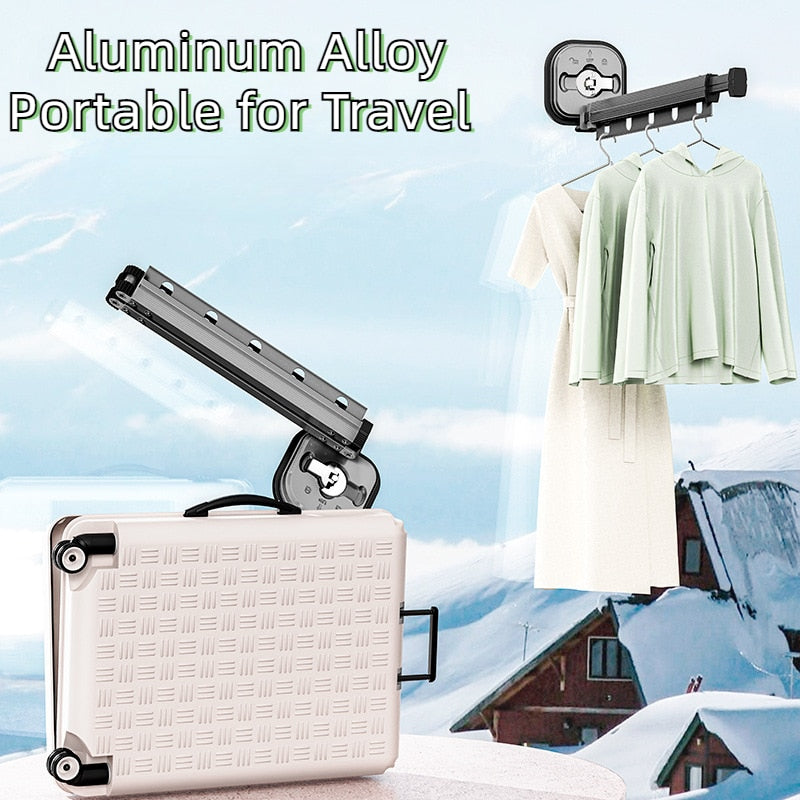 Lisslune | Easy Hang Wall-Mounted No-Punch Retractable Laundry Rack