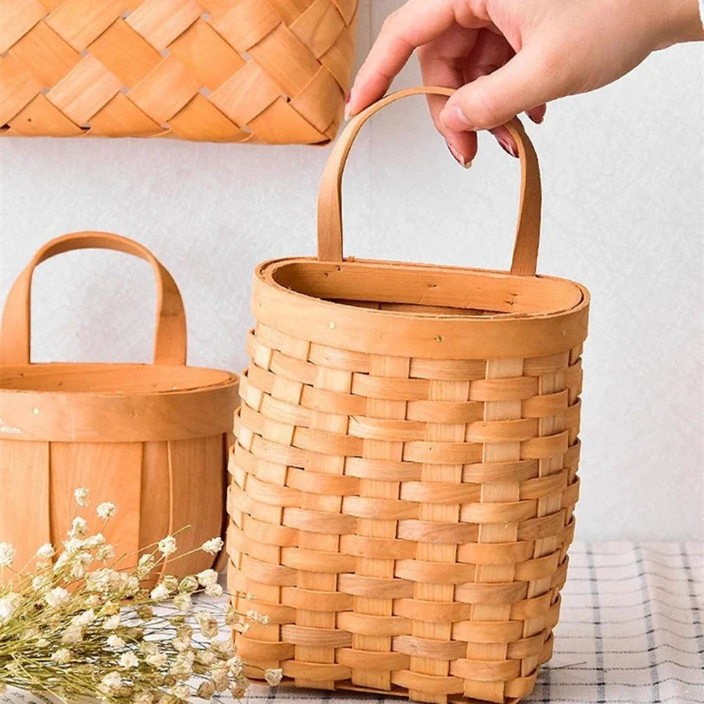 Lisslune | Woven Bamboo Wall Baskets for Elegant Plant and Flower Arrangements