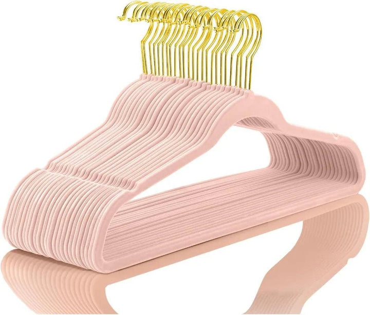 Lisslune | Elegant Teal Velvet Hanger Collection - 50 Premium Hangers with 360-Degree Gold Hook