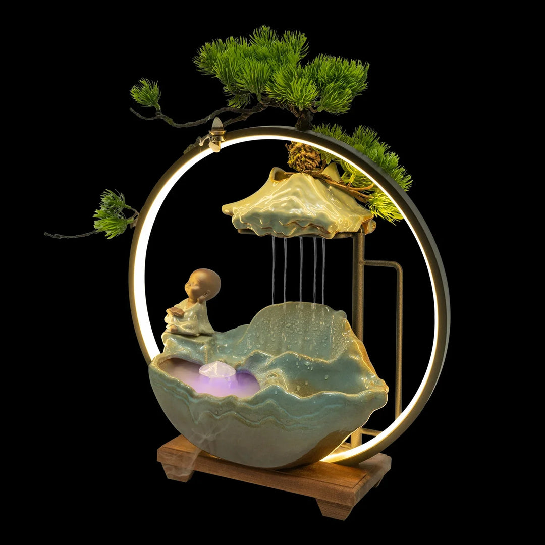 Lisslune | Waterfall Fortune LED Incense Burner Zen Decor