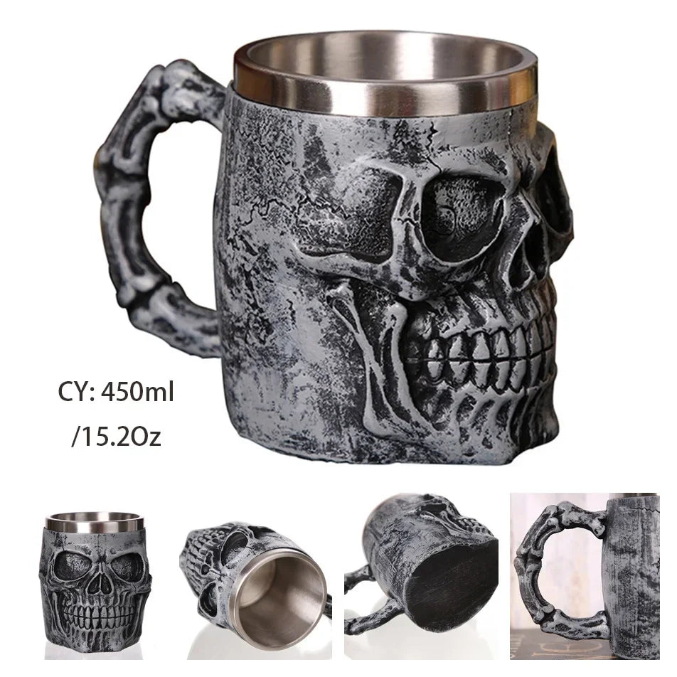 Lisslune | Medieval Dragon Resin Stainless Steel Mug as Coffee Mug or Tea Mug