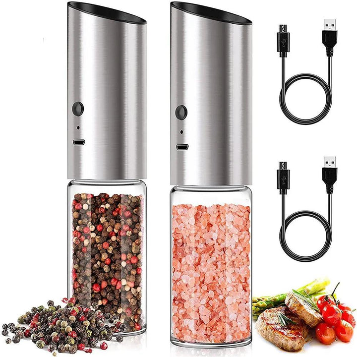 Lisslune | USB rechargeable gravity spice mill Duo - Modern salt and pepper mills