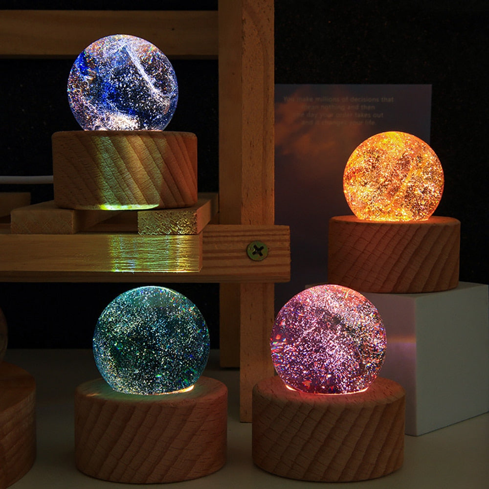 Lisslune | Colorful Luminous Galaxy Crystal Table Set