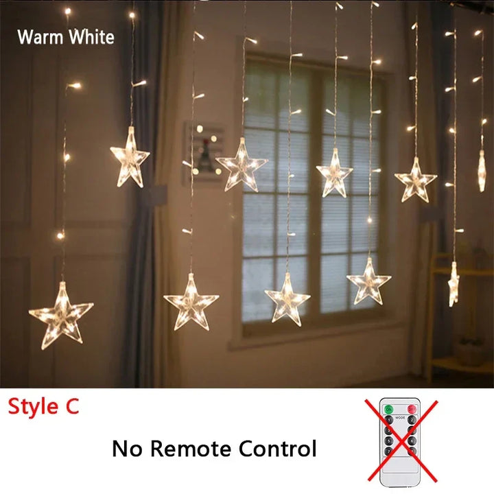Rynx | Christmas lights 2024 light chain fairy garland curtain decoration for the holidays 2025 New Year decoration 220V/110V/battery