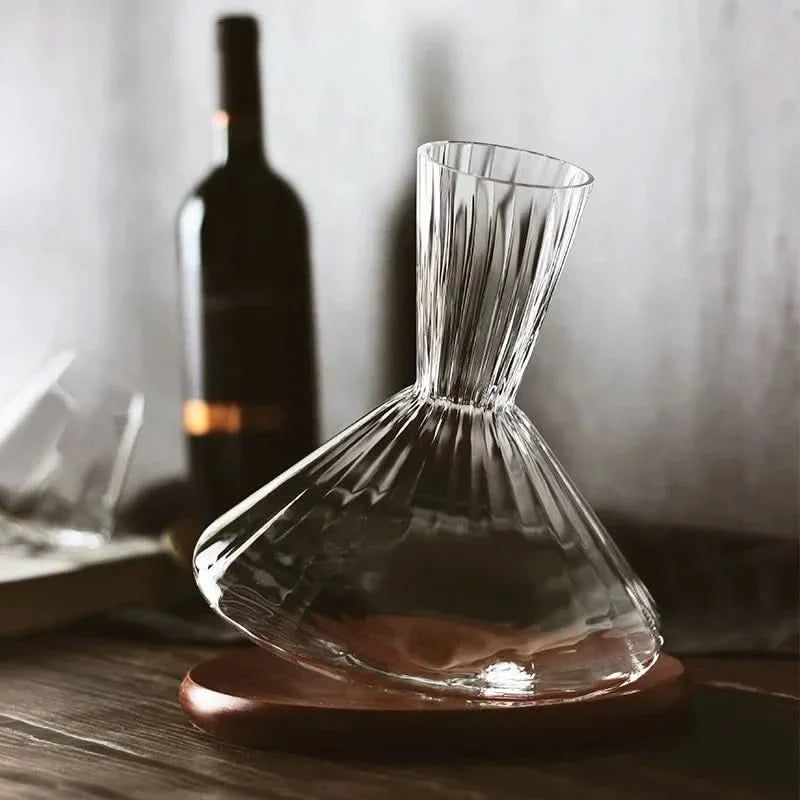 Lisslune | Crystal Glass Rotating Wine Decanter 1L