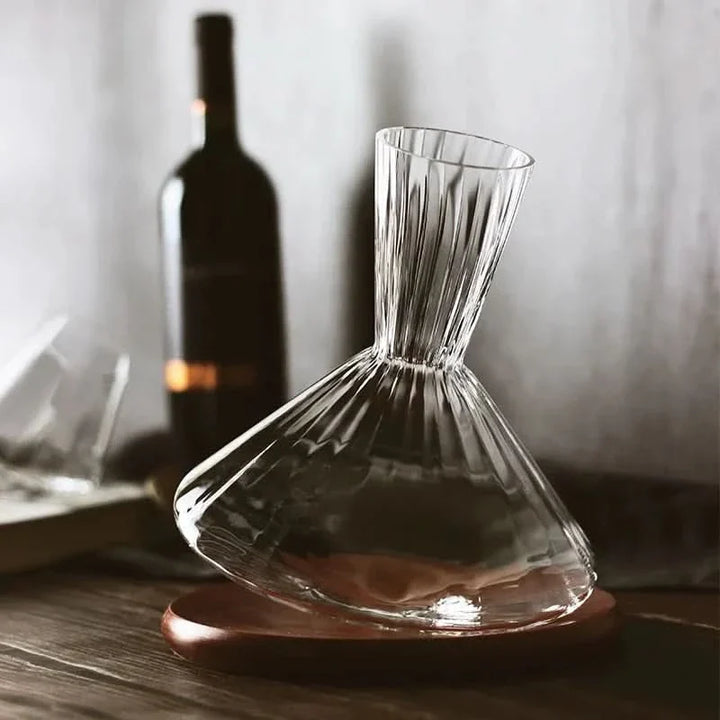 Lisslune | Crystal Glass Rotating Wine Decanter 1L
