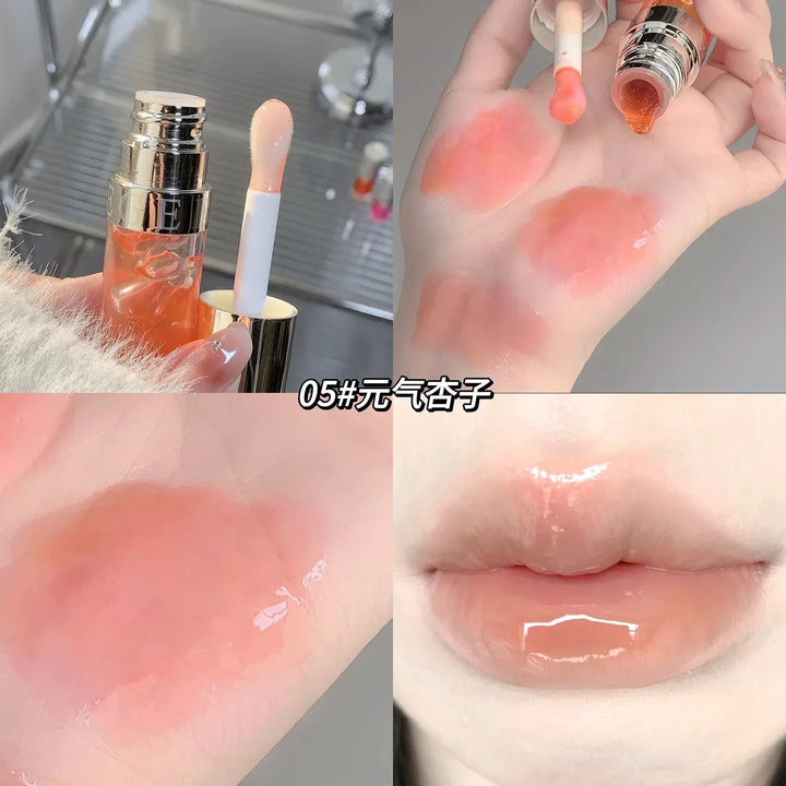 Rynx | Liquid Lipstick Mirror Jelly Tint Long-lasting Cherry Red Pink Lip Gloss 6 Colors Sexy Non-sticky Cup Lip Lacquer Korean Lip Oil Makeup