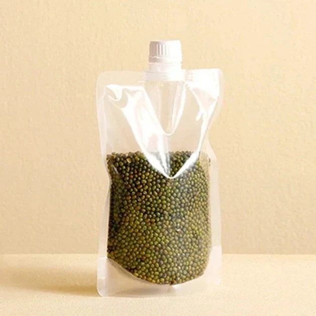 Lisslune | Kitchen Food Storage Bag with Spout, Lid and Handle