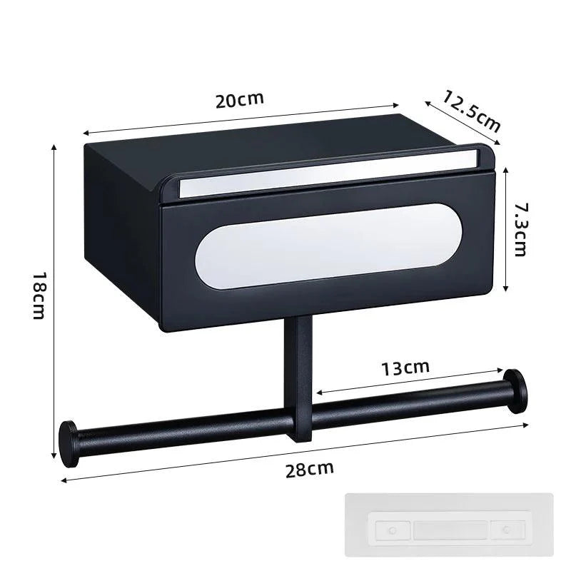 Lisslune | Wall-Mounted Rotating Tissue Paper Holder with Built-In Storage Organizer