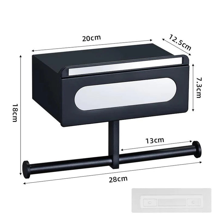 Lisslune | Wall-Mounted Rotating Tissue Paper Holder with Built-In Storage Organizer