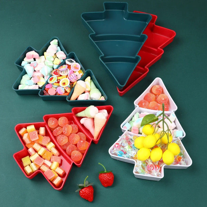 Rynx Christmas tree shape fruit snack candy platter washable Marry party decorations for home Christmas gifts ornament Happy New Year