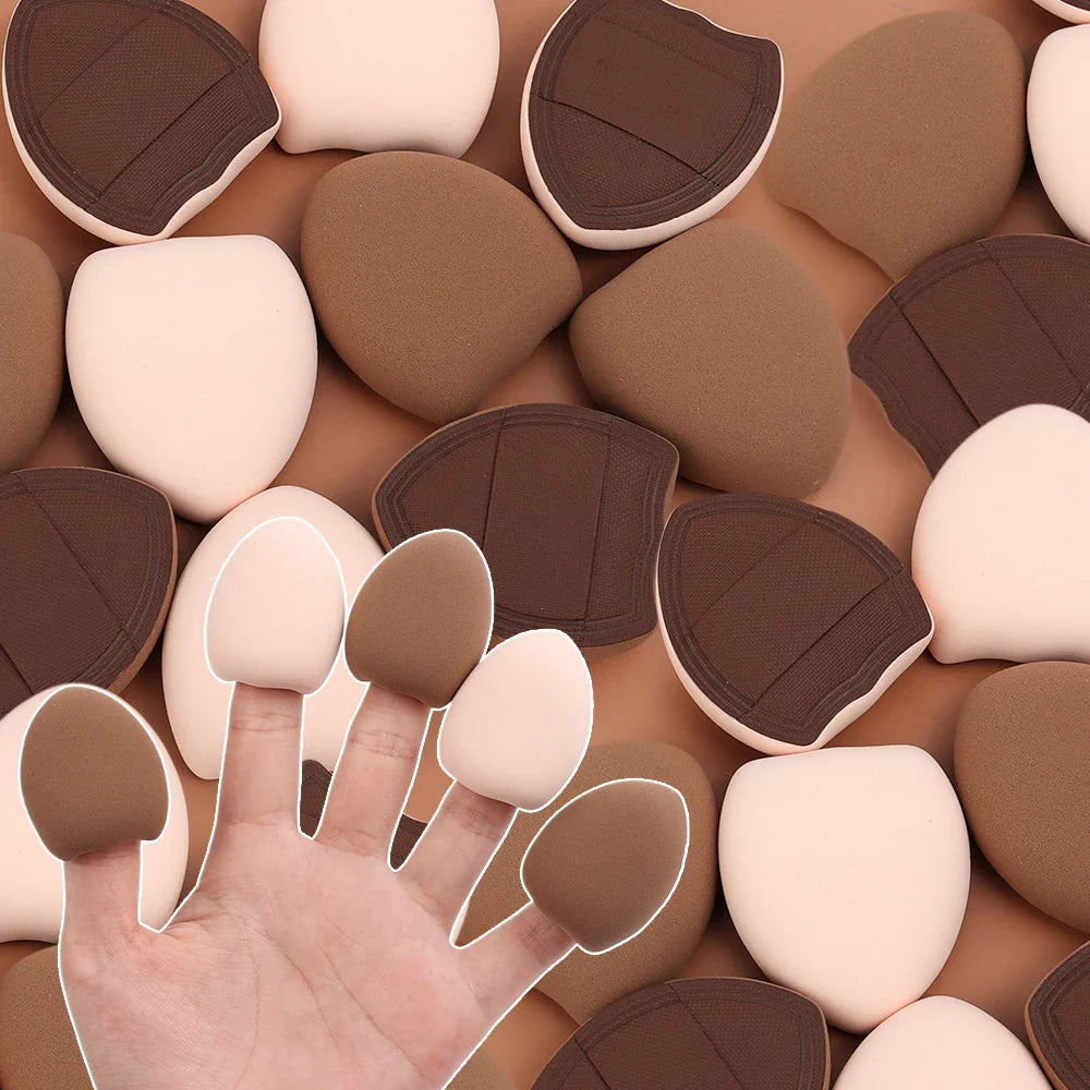 Rynx |10PCS Mini Sponge Powder Puff Thick Fingertip Cosmetic Puff Usable Dry and Wet Make-up Sponge Foundation Concealer Make-up Tools