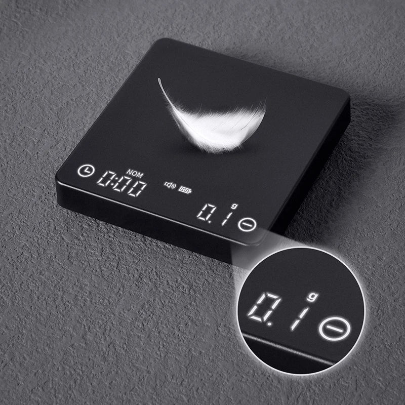 Lisslune | SearchPean Tiny/Tiny2s Espresso Coffee Kitchen Scale, Mini Smart Timer, USB, 2 kg/0.1 g/oz/ml, free shipping, gift for man and woman
