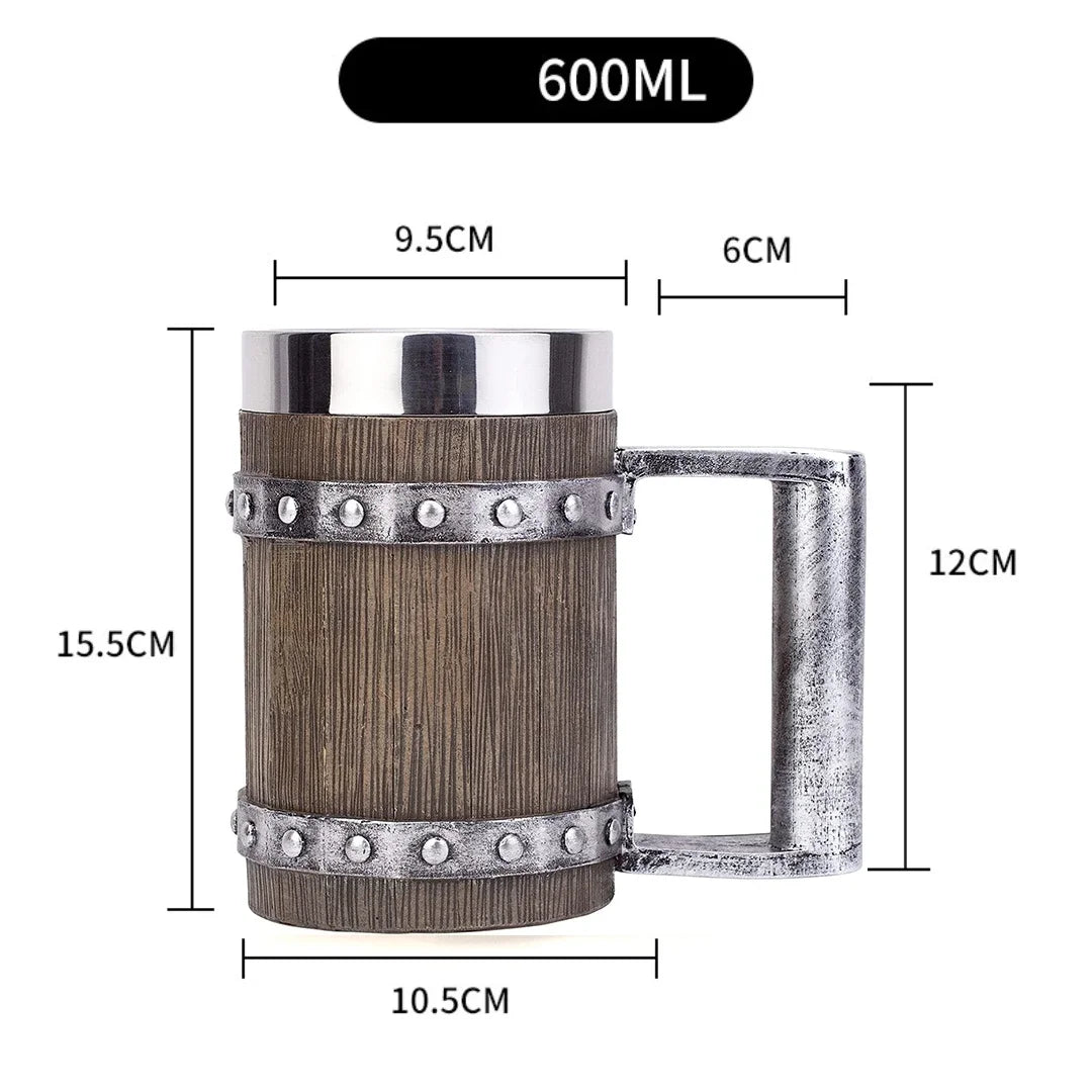 Lisslune | 3D Viking-Style Wooden Mug