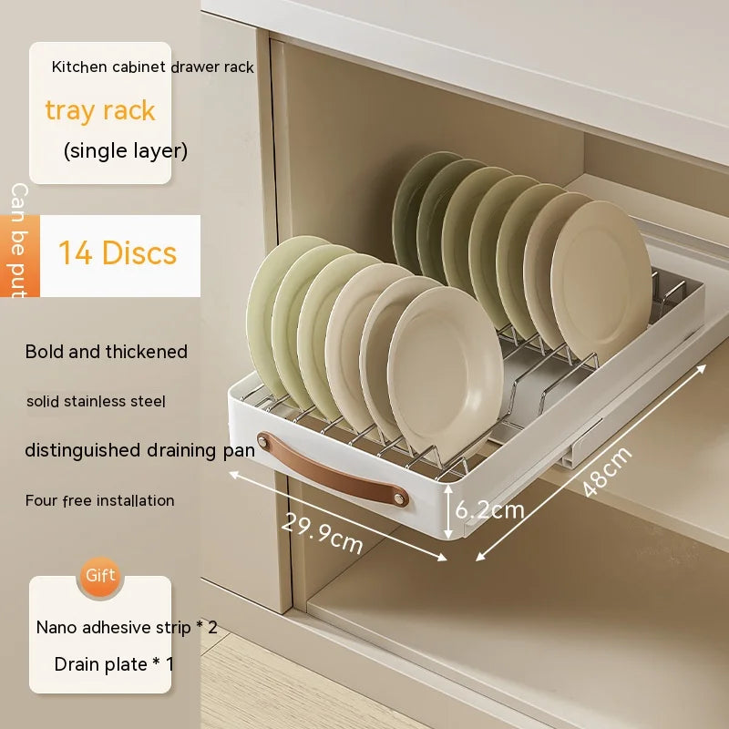 Lisslune | Stainless Store Kitchen Cabinet Pull-Out Sliding Organizer
