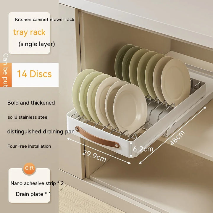 Lisslune | Stainless Store Kitchen Cabinet Pull-Out Sliding Organizer