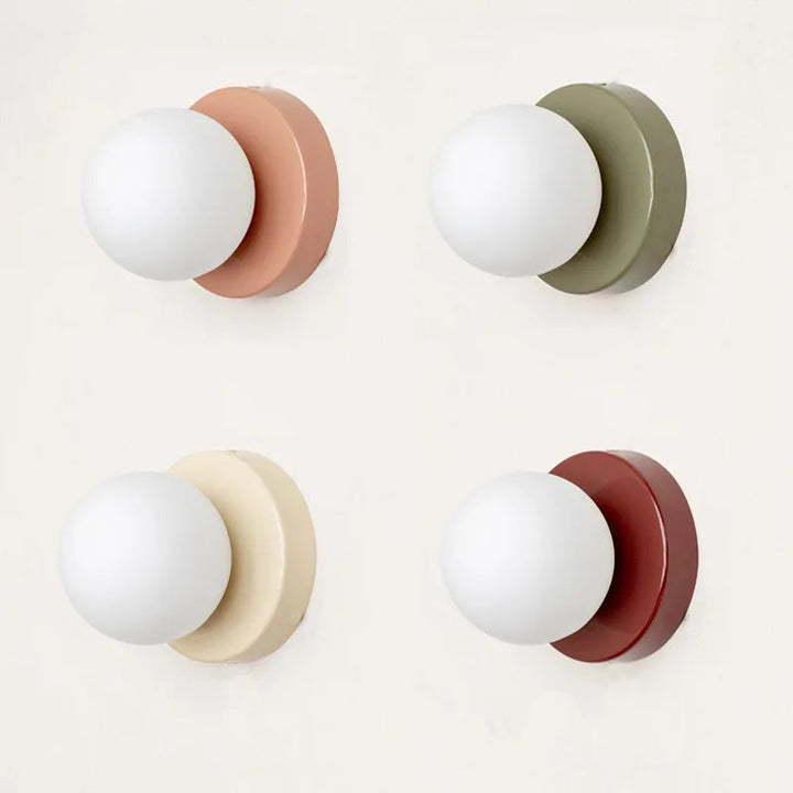 Lisslune | LumiGlobe - Modern wall lamp with glass block in Mid-Century style