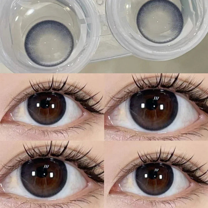 Lisslune | 1 Pair Super Beauty Colored Contact Lenses Natural Pupils Cosmetic Eye Lens 14.5mm Annual Prescription Myopia Lens Cosmetic