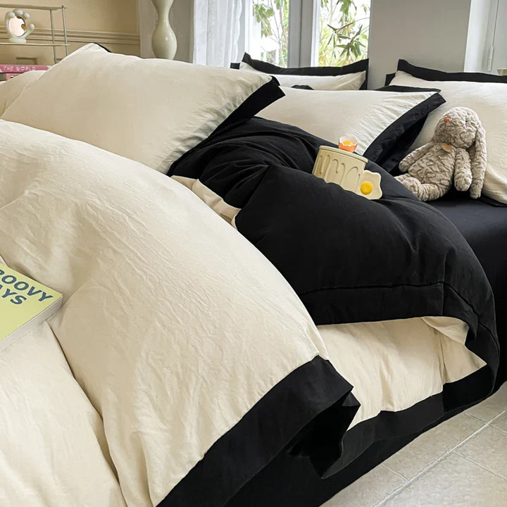 Rynx Ins Style Bedding Set Heavyweight Heavy Water Washable Wool Style Double Color Bedding Sheet Cover Pillowcase Set For Summer Winter