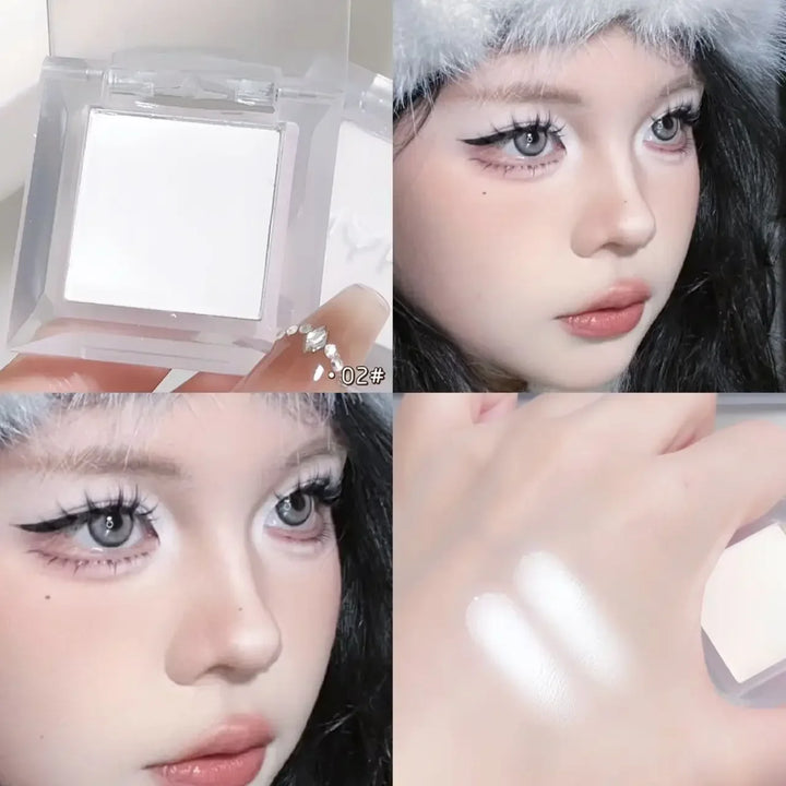 Rynx | Matte High Gloss Powder Monochrome Eyeshadow Palette Highlighter Waterproof White Jade Brightening Lying Silk Korean Makeup