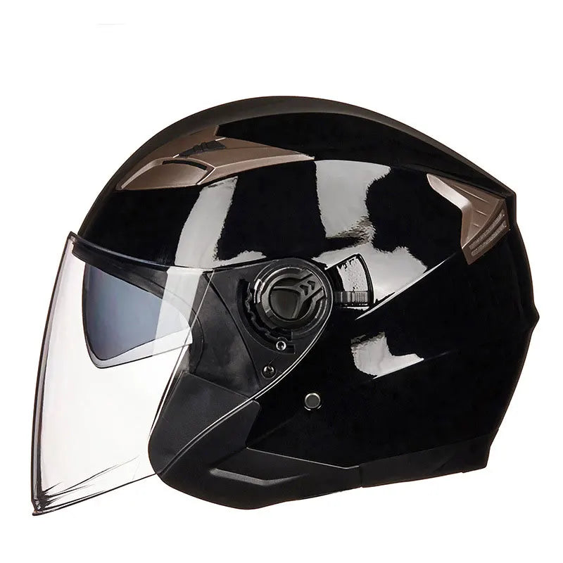 Lisslune | Half Face Motorcycle Helmet with Double Lens & DOT Safety – RoadGuard