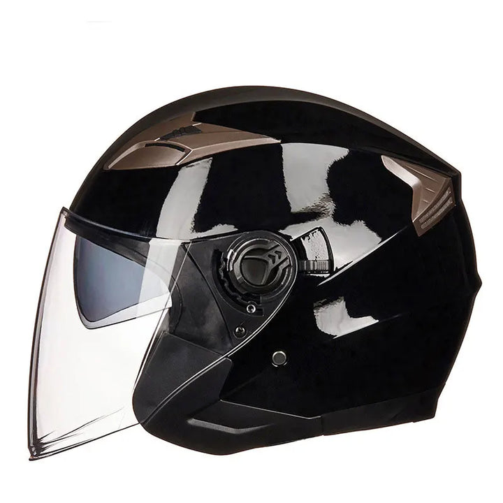 Lisslune | Half Face Motorcycle Helmet with Double Lens & DOT Safety – RoadGuard