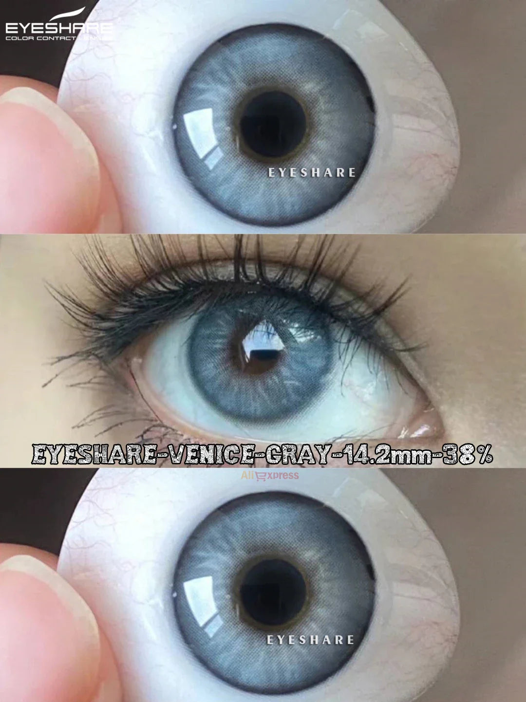 Rynx | 2pcs Color Contact Lenses Gray Soft Contact Naturally Cosmetic Color Lenses Blue Beautiful Pupils Annual Use