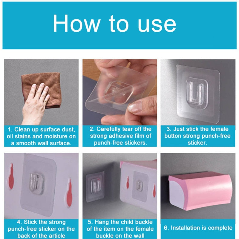 Lisslune | Double-Sided Adhesive Punch-Free Strong Wall Hook