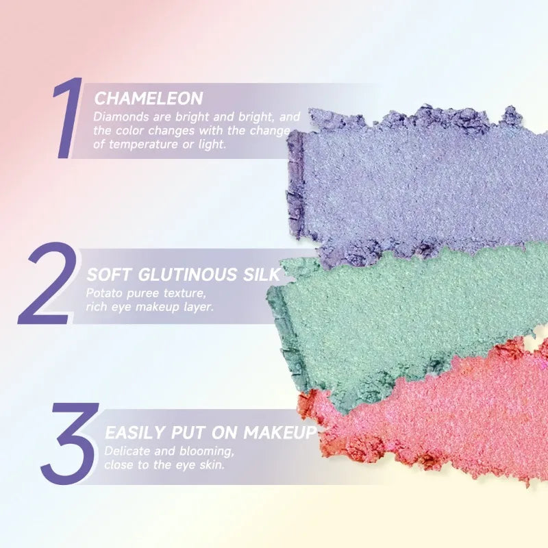 Rynx |1PC Chameleon Eyeshadow Chameleon Pigment Rainbow Eyeshadow Powder Light Change Holographic Eyeshadow Pigment Glitter Eye Makeup