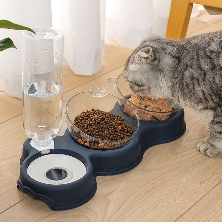 Lisslune | 3-in-1 Feeding Station with Water Dispenser & Elevated Bowl