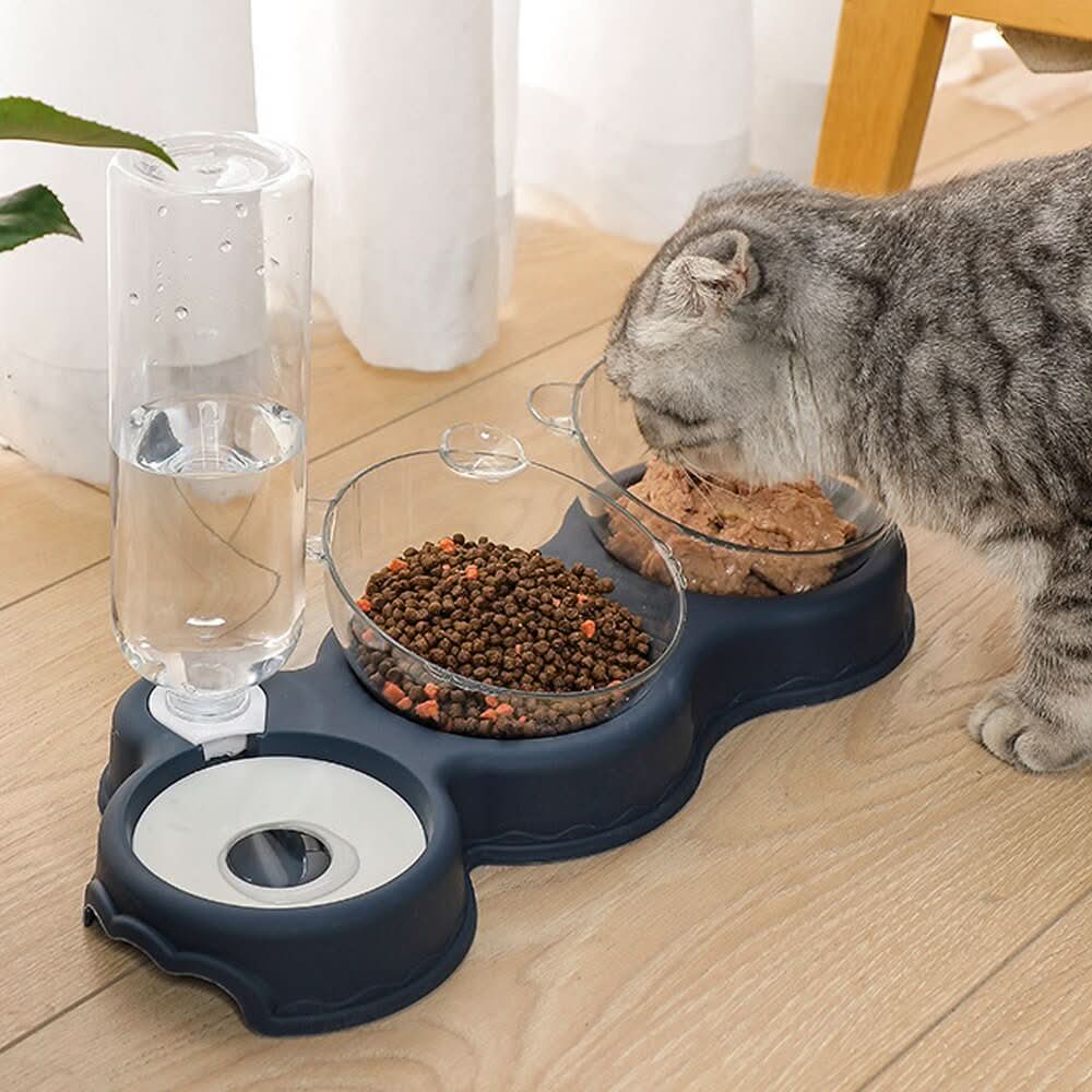 Lisslune | KARLFEAST – 3-in-1 feeding station with water dispenser & elevated bowl