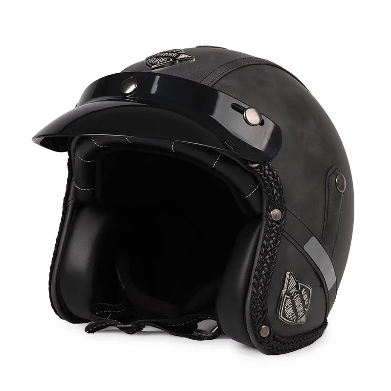 Lisslune | Retro Motorcycle Helmet – Kael – (Open Face 3/4)