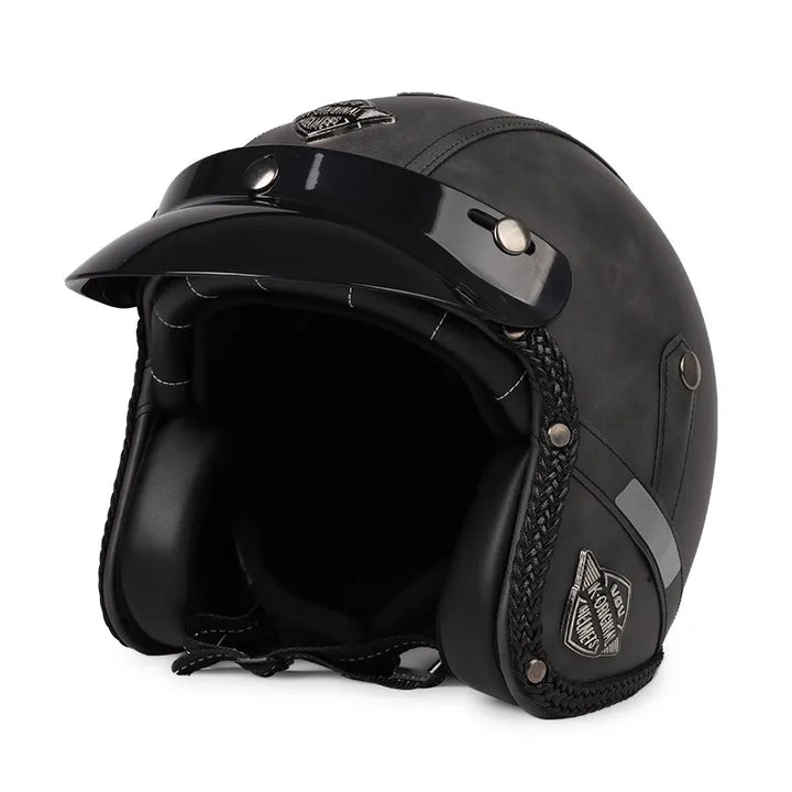 Lisslune | Retro Motorcycle Helmet – Kael – (Open Face 3/4)