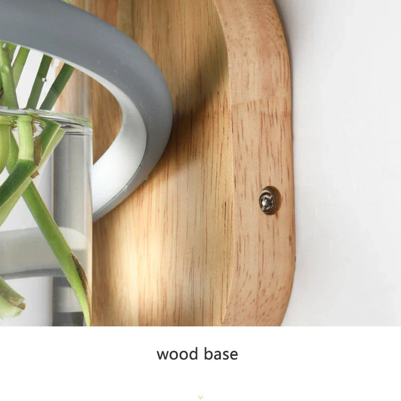 Lisslune | Nordic Unique Wooden Outdoor Wall Vase Lamp