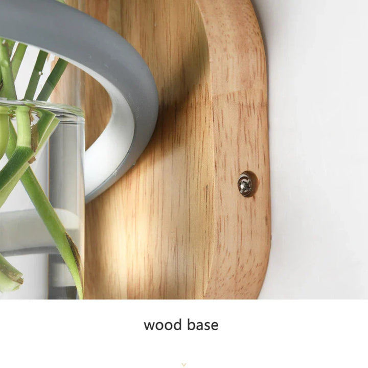 Lisslune | Nordic Unique Wooden Outdoor Wall Vase Lamp