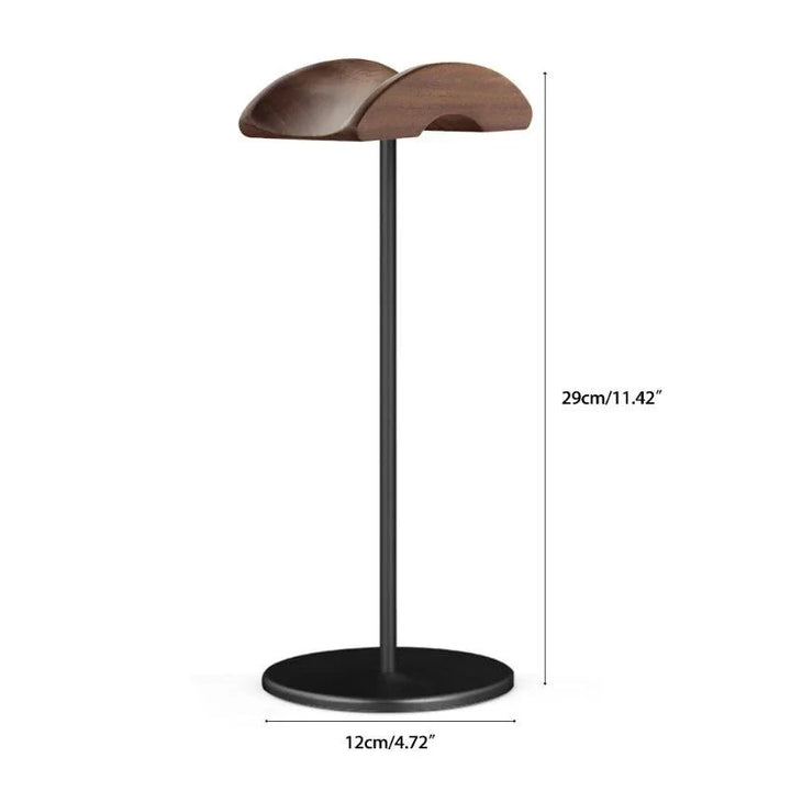 Lisslune | Stylish Walnut & Aluminum Alloy Headphone Stand - Modern Minimalist Earbud Holder for Desk Organization
