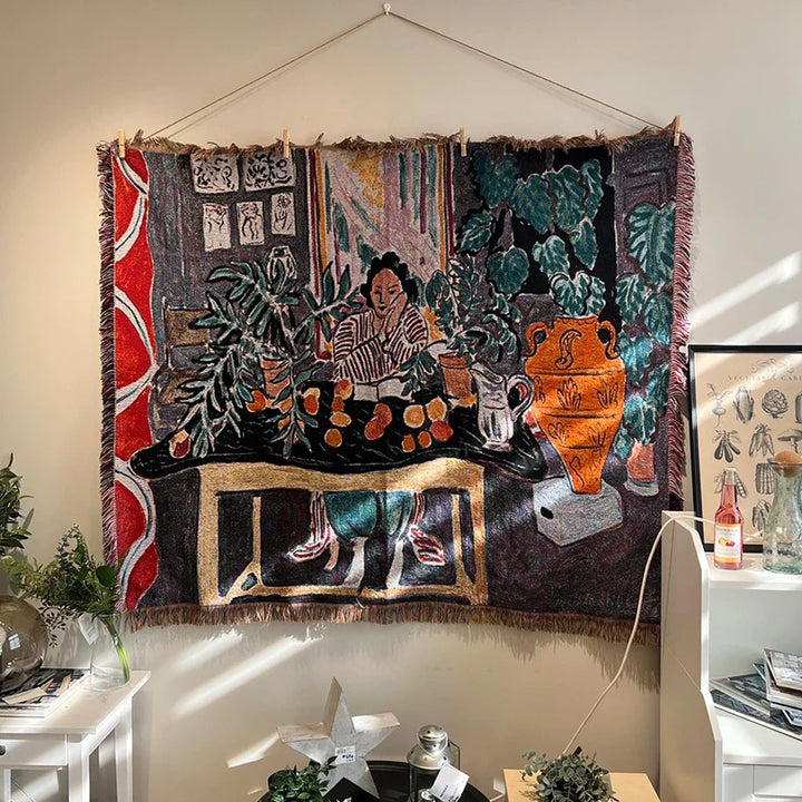 Lisslune | Flower pattern wall tapestry blanket