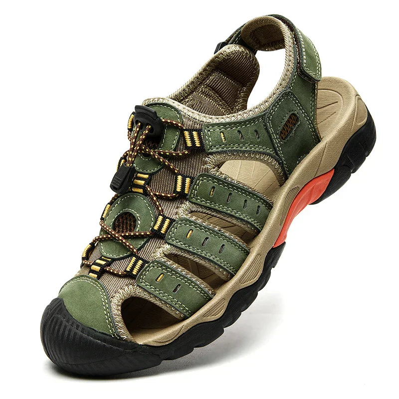 Lisslune | Summer Men's Outdoor Sandals Beach Shoes Genuine Leather Trekking Hiking