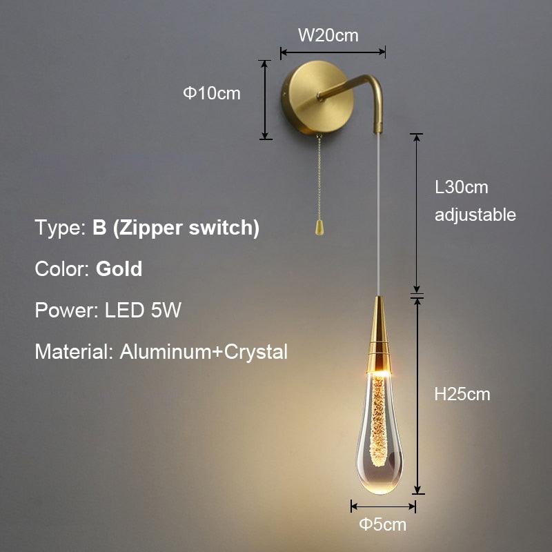 Lisslune | Luxurious Raindrop Wall Lamps