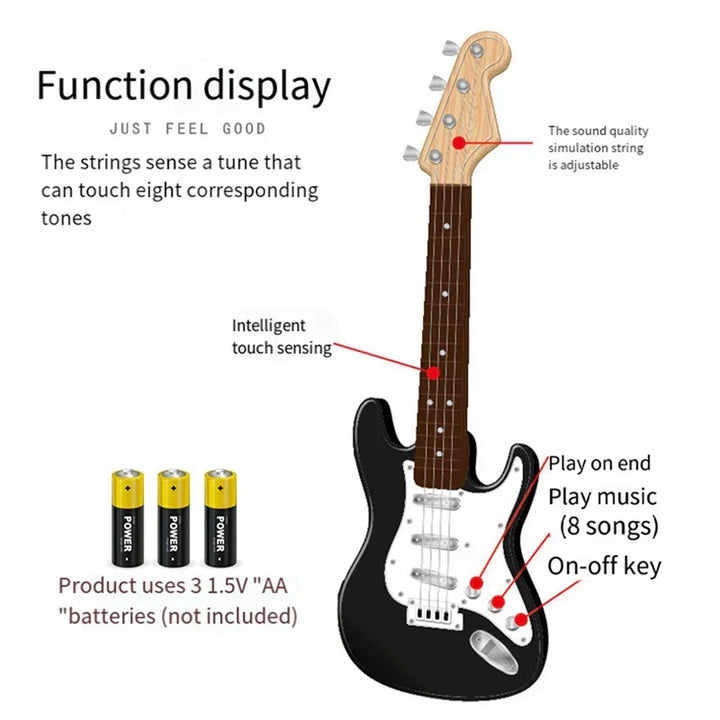 Lisslune | 4-String E-Guitar Toy for Children - Portable Musical Instrument, Perfect Gift for Young Musicians