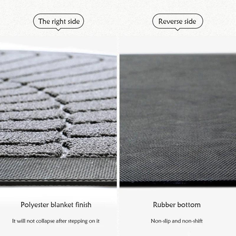 Lisslune | Superiore Non-slip Black and Gray Half-moon Outdoor Entrance Mat