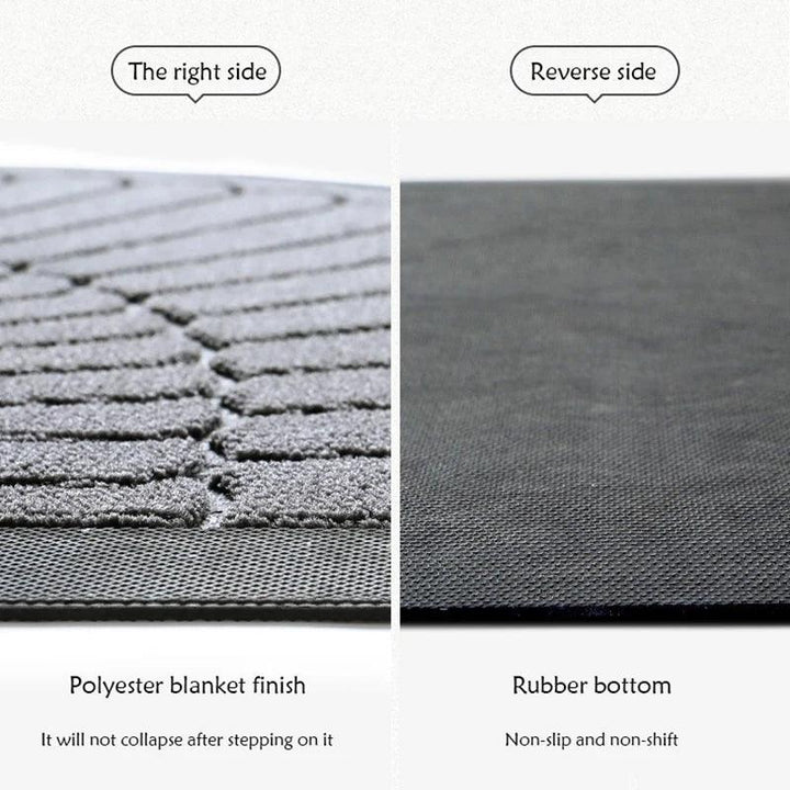 Lisslune | Superiore Non-slip Black and Gray Half-moon Outdoor Entrance Mat