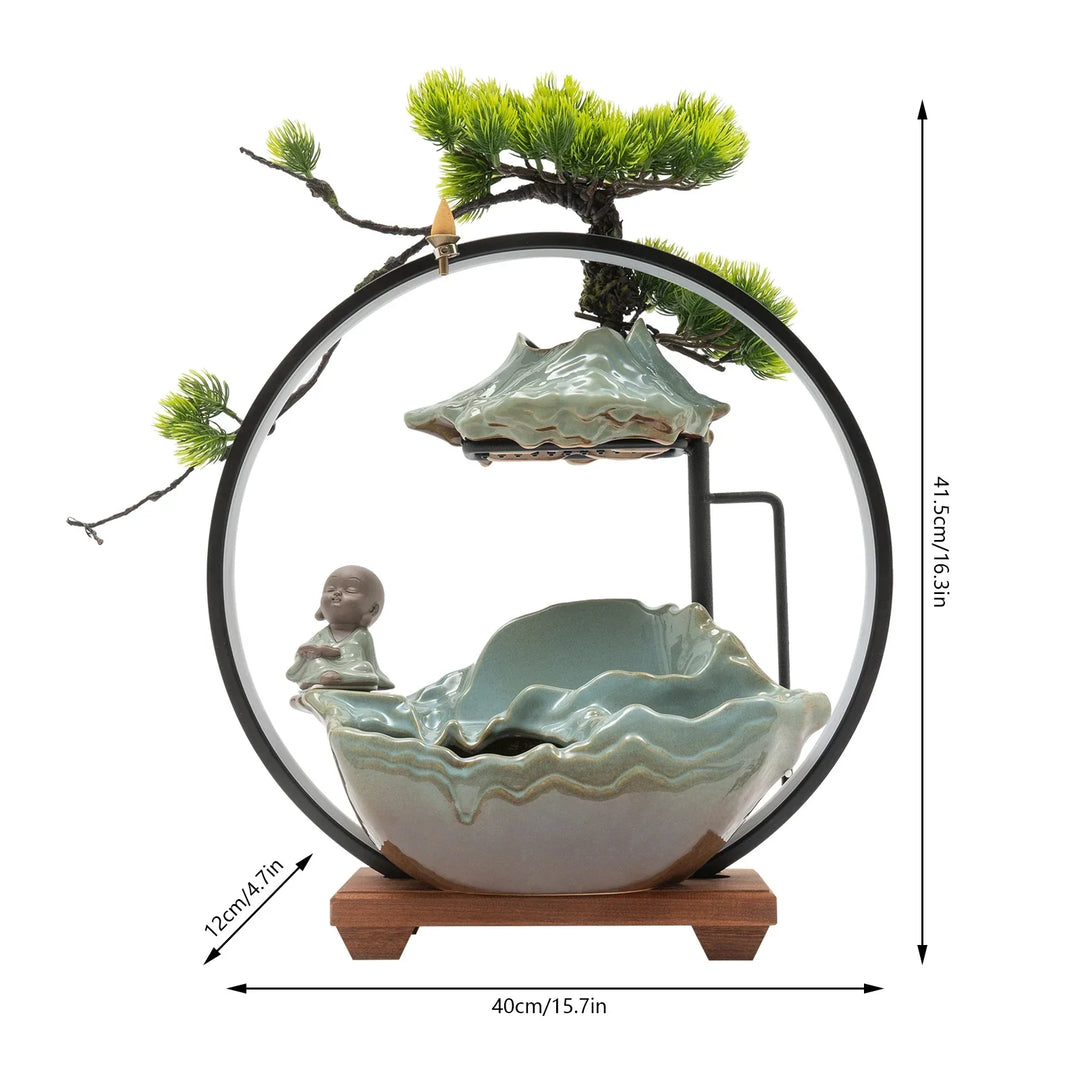 Lisslune | Waterfall Fortune LED Incense Burner Zen Decor