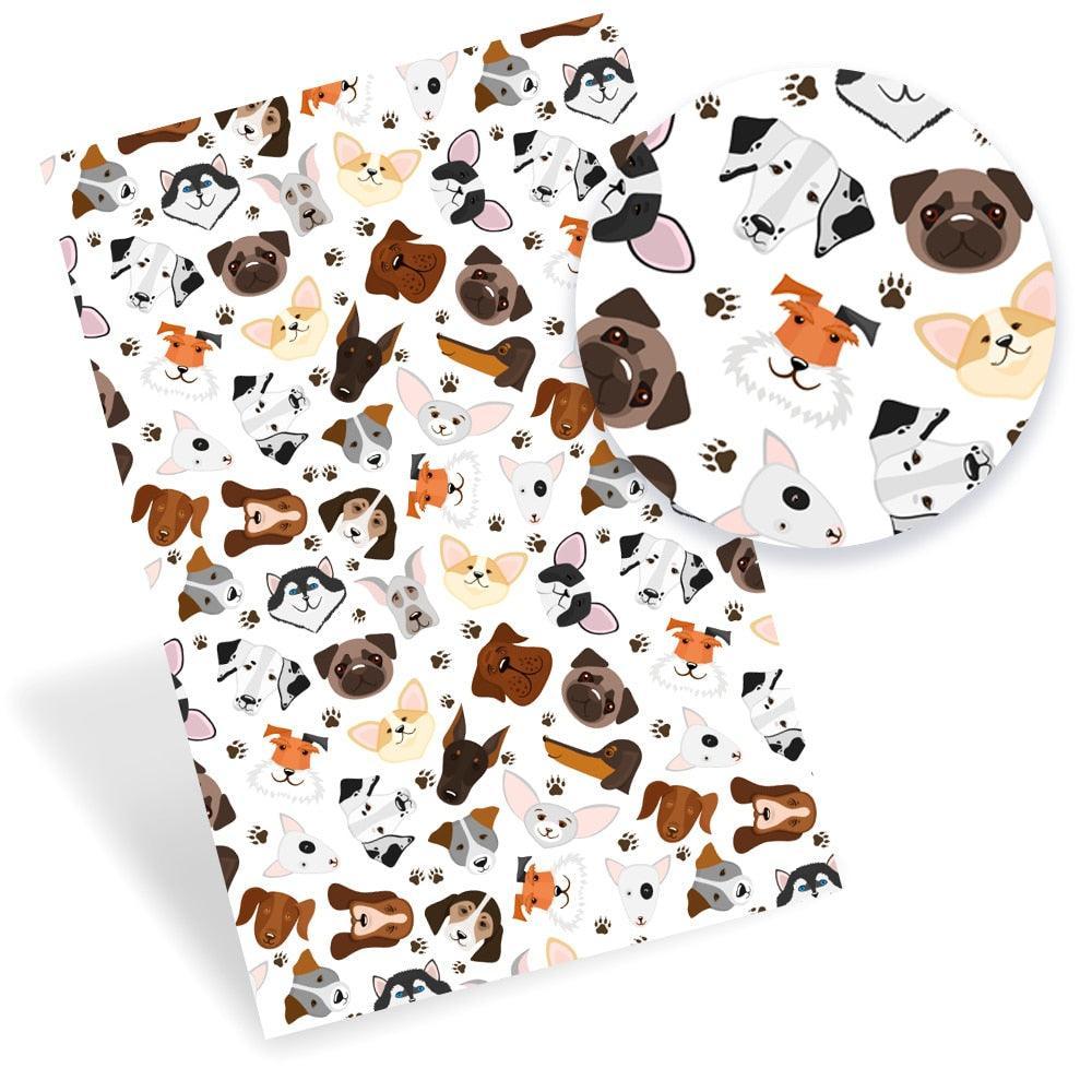 Lisslune | Artistic Synthetic Leather Craft Sheets with Playful Pet Patterns - DIY Creative Kit