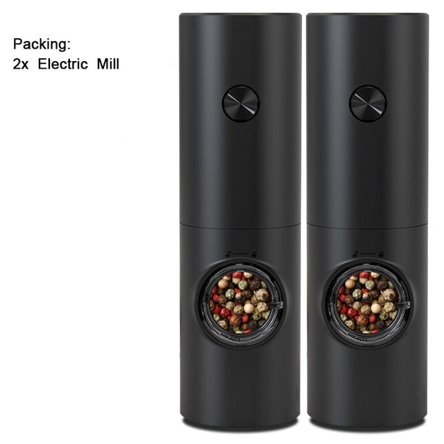Lisslune | Electric automatic pepper and salt mill with LED light and adjustable grind - Perfect for the kitchen or the restaurant